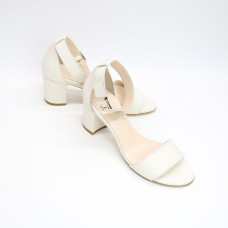 Босоніжки з бежевої шкіри на підборах Арт.: 615-3Ок