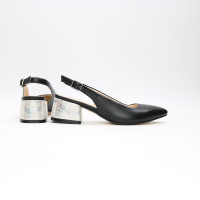 Чорні шкіряні слінгбеки Арт. 457-3/53Ок