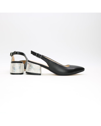 Чорні шкіряні слінгбеки Арт. 457-3/53Ок