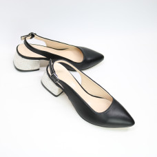 Чорні шкіряні слінгбеки Арт. 457-3/53Ок