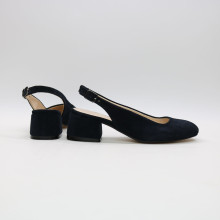 Босоніжки з синьої замші на підборах Арт. 456-4/53Ок