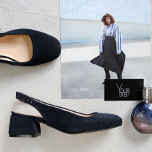 Босоніжки з синьої замші на підборах Арт. 456-4/53Ок