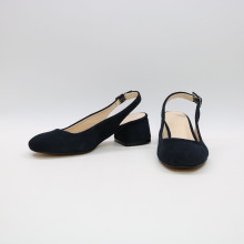 Босоніжки з синьої замші на підборах Арт. 456-4/53Ок