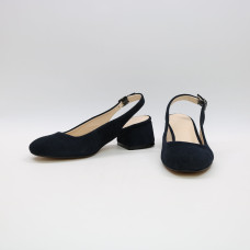 Босоніжки з синьої замші на підборах Арт. 456-4/53Ок