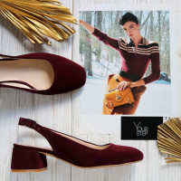 Босоніжки з замші кольору бордо Арт. 456-4/53Ок