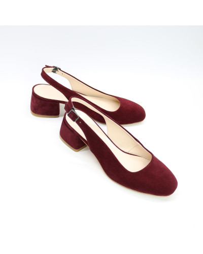Босоніжки з замші кольору бордо Арт. 456-4/53Ок