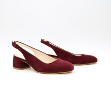 Босоніжки з замші кольору бордо Арт. 456-4/53Ок