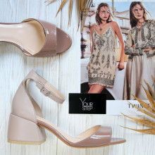 Бежеві босоніжки на підборах Арт. 605-11/w324Ок