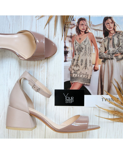 Бежеві босоніжки на підборах Арт. 605-11/w324Ок