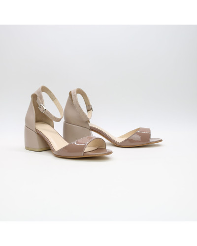 Бежеві босоніжки на підборах Арт. 605-11/w324Ок