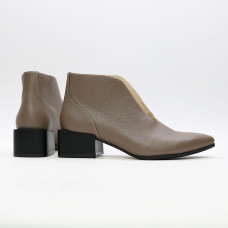 Ботильоны из кожи флотар цвета какао  Арт. 457-8/56