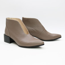Ботильоны из кожи флотар цвета какао  Арт. 457-8/56