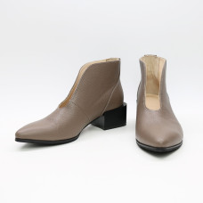 Ботильоны из кожи флотар цвета какао  Арт. 457-8/56