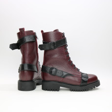 Черевики із бордової шкіри Арт. 12-30R/21855