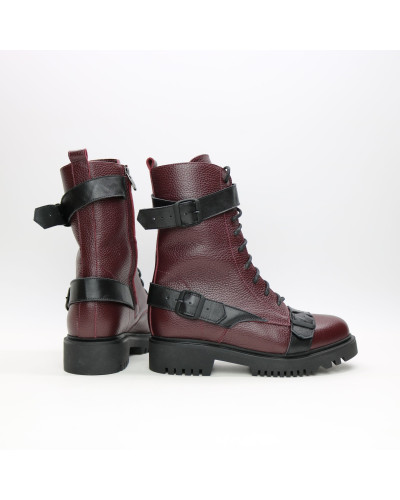 Черевики із бордової шкіри Арт. 12-30R/21855