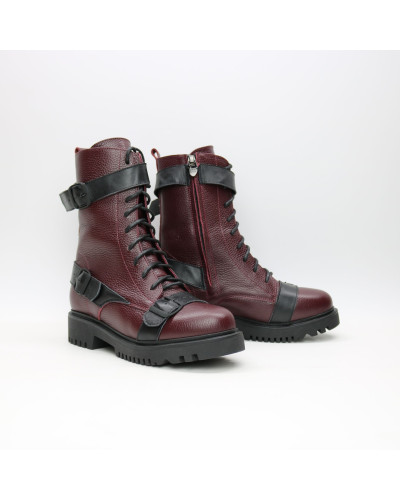 Черевики із бордової шкіри Арт. 12-30R/21855