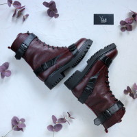 Черевики із бордової шкіри Арт. 12-30R/21855