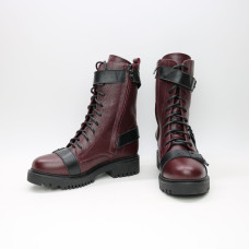 Черевики із бордової шкіри Арт. 12-30R/21855