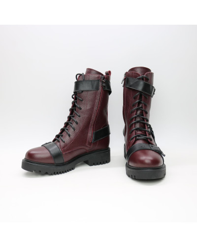 Черевики із бордової шкіри Арт. 12-30R/21855