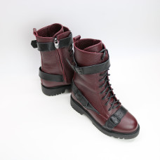 Черевики із бордової шкіри Арт. 12-30R/21855
