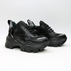 Кроссовки из черной кожи со вставками Арт. As-9/21080