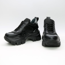 Кроссовки из черной кожи со вставками Арт. As-9/21080