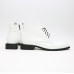 Ботинки из матового лака белого цвета с квадратным носом Арт. 105-1