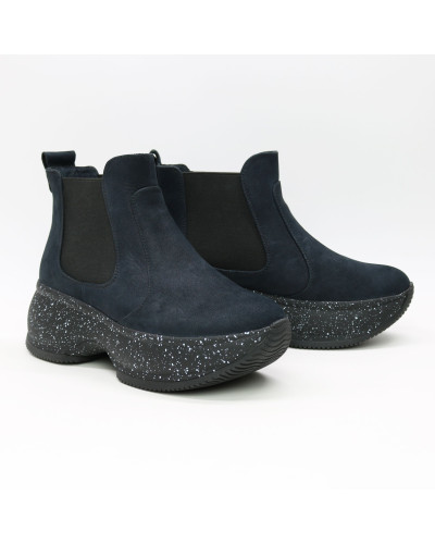 Ботинки из синего нубука Арт. 176-2/184