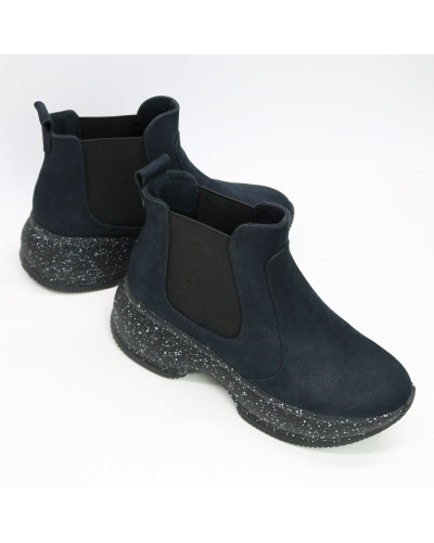 Ботинки из синего нубука Арт. 176-2/184