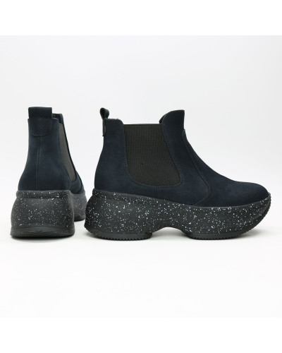 Ботинки из синего нубука Арт. 176-2/184