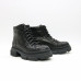 Ботинки со шнуровкой из нубука черного цвета под питон  Арт. 51-3/260