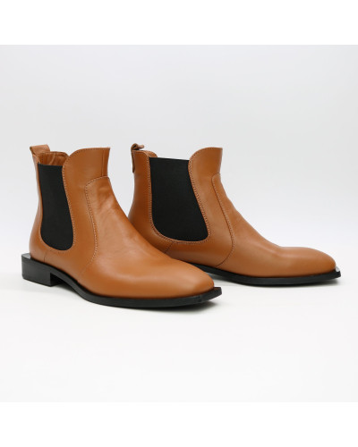 Челсі з рудої шкіри із квадратним носом Арт. 105-2