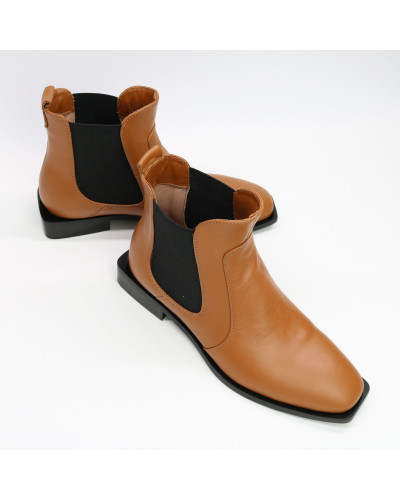 Челсі з рудої шкіри із квадратним носом Арт. 105-2