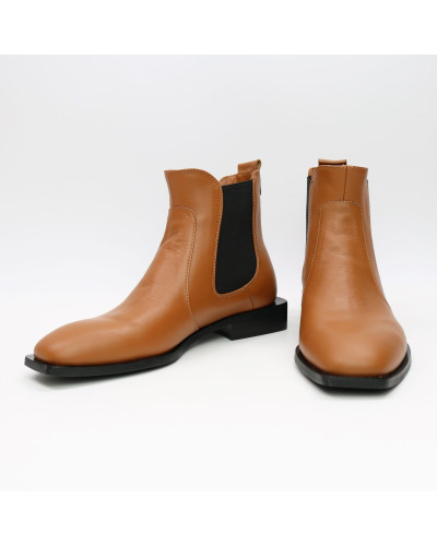 Челсі з рудої шкіри із квадратним носом Арт. 105-2