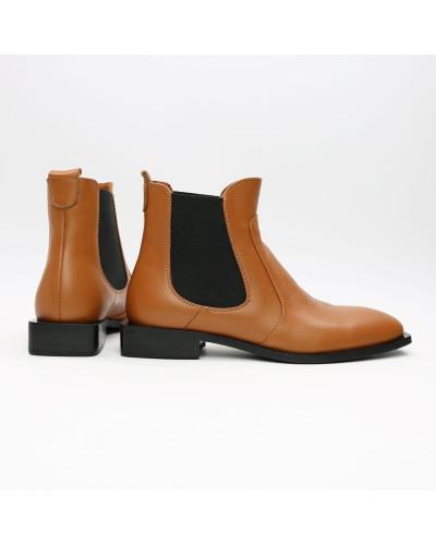 Челсі з рудої шкіри із квадратним носом Арт. 105-2