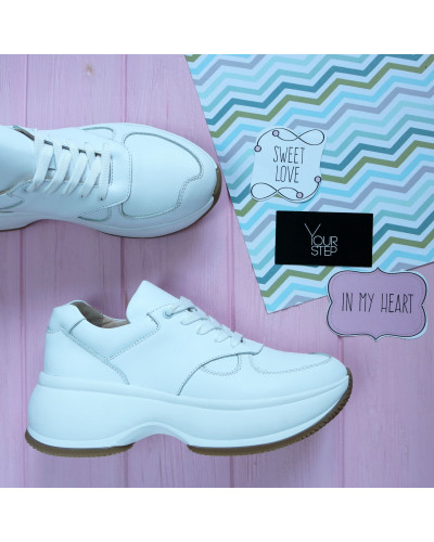 Кросівки зі шкіри білого кольору Арт. 15-2/184