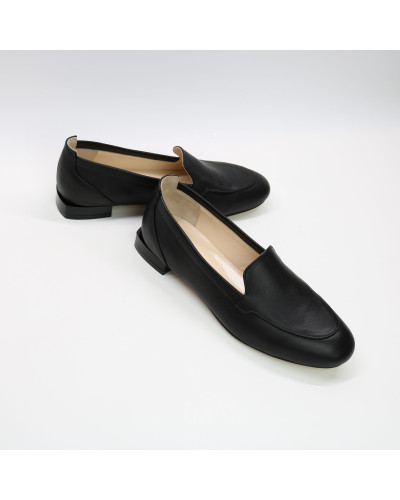 Лофери із чорної шкіри Арт. 156-1/33