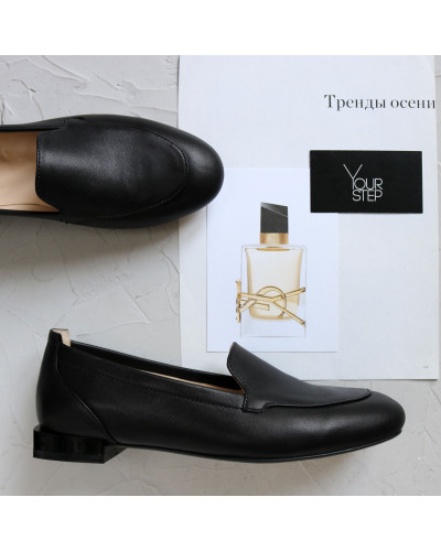 Лофери із чорної шкіри Арт. 156-1/33