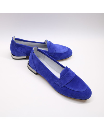 Замшевые лоферы в насыщенном синем цвете Арт. 156-1П/33