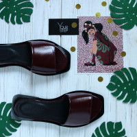 Бордові лакові шльопанці Арт. 10-9/0504