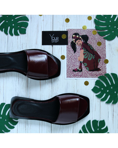 Бордові лакові шльопанці Арт. 10-9/0504