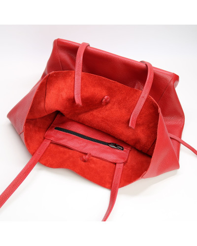 Шопер з червоної шкіри флотар Арт. YS-4080