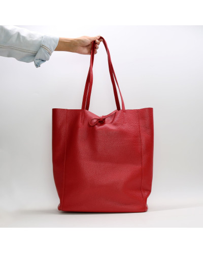 Шопер з червоної шкіри флотар Арт. YS-4080