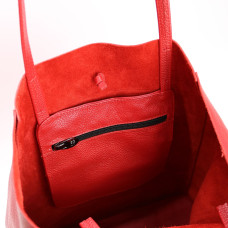 Шопер з червоної шкіри флотар Арт. YS-4080