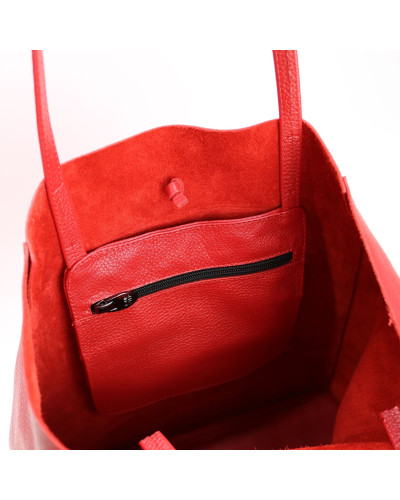 Шопер з червоної шкіри флотар Арт. YS-4080