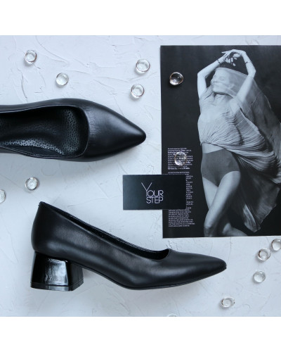 Чорні туфлі-човники з натуральної шкіри Арт. 457-1/53Ок