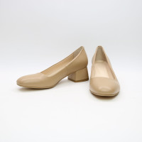 Туфли из карамельной кожи на низком каблуке Арт. 456-1/53Ок