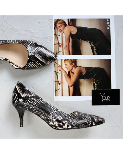 Туфлі-човники бежево-чорного кольору Арт. 657-2/36