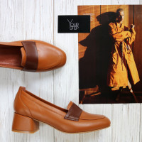 Туфли из рыжей кожи Арт. 456-3/53Ok-П