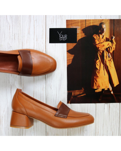 Туфли из рыжей кожи Арт. 456-3/53Ok-П
